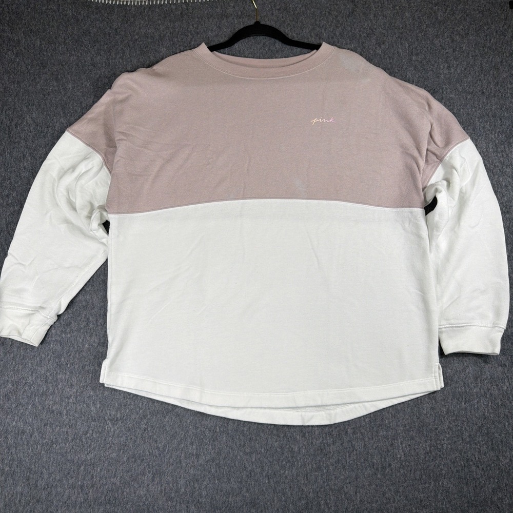 Victoria Secret Pink Womens L Long Sleeve Activewear Sweater Pullover Oversized
